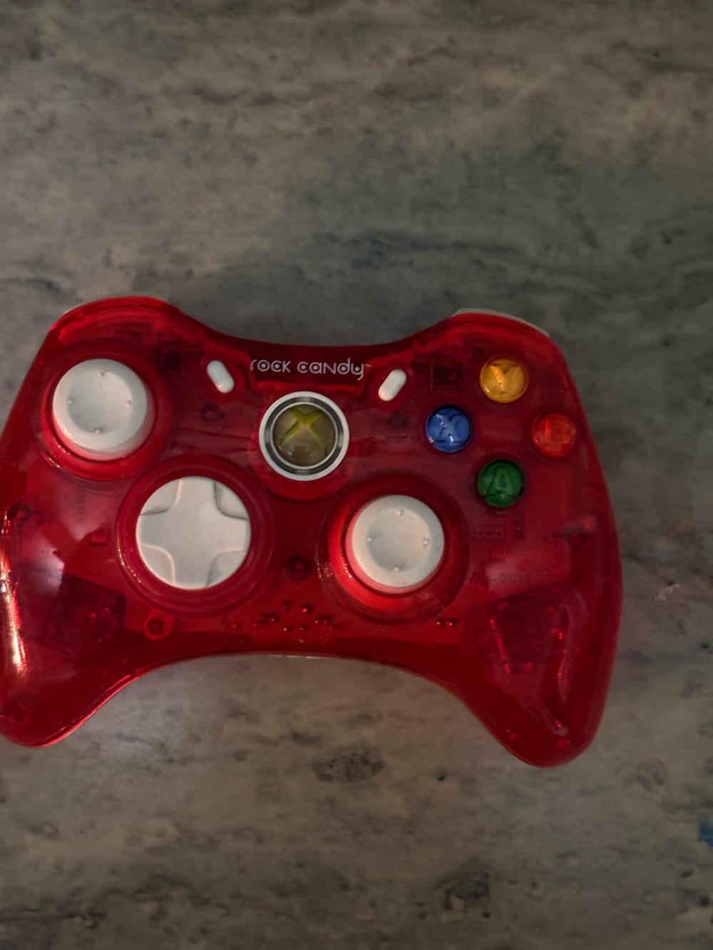 Rock & Candy Translucent Red Wired Xbox-Style Controller with Colorful Buttons